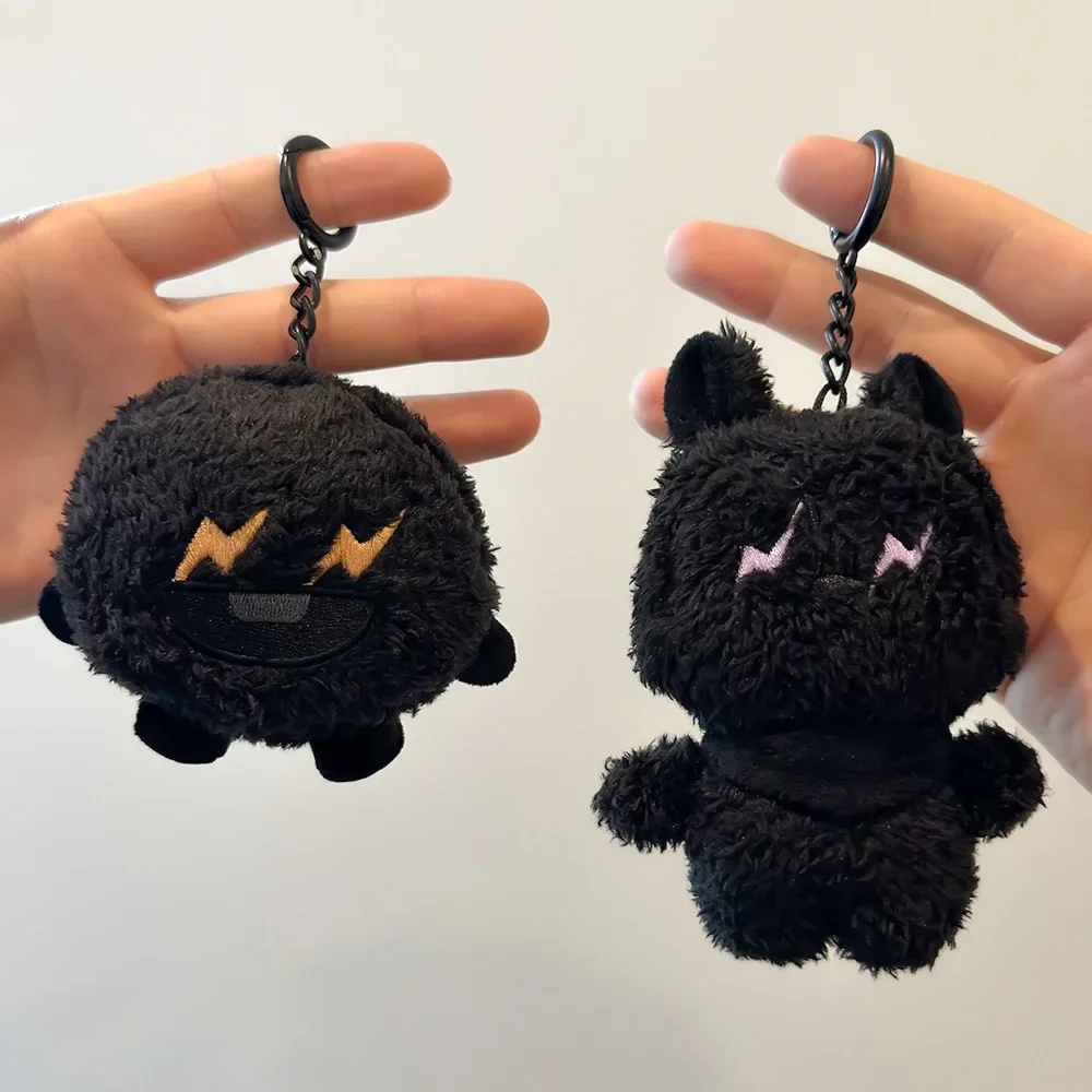 Pequeno Animal Chaveiro De Pelúcia Dos Desenhos Animados, Kawaii Faca Saco Pingente, Boneca Série Relâmpago Preto, Presente de Aniversário, 11cm, Bt21, Novo