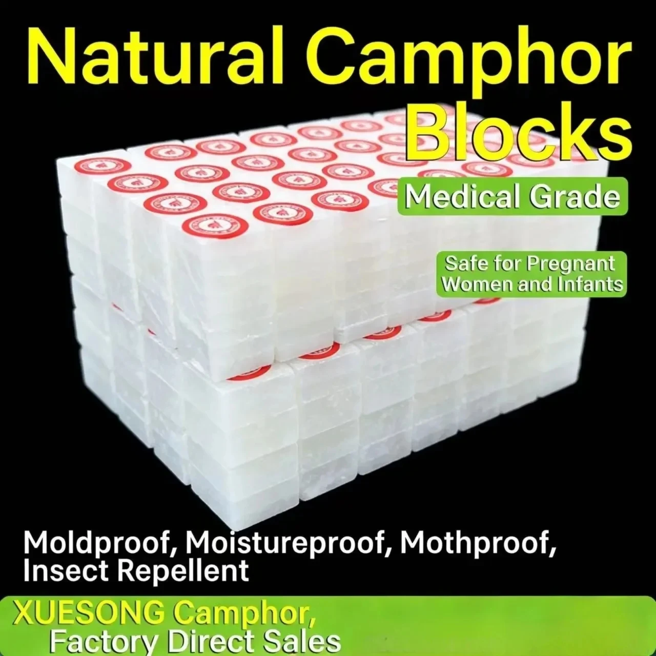 Refined Natural Camphor Tablets&Blocks for Aromatherapy,Puja,Odor Eliminator  Alcanfor,Prevent Rust on Silverware and Tools