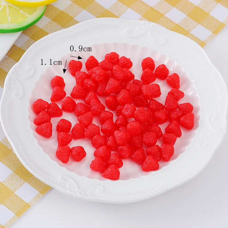 3D Simulation Obst Gefälschte Kirsche Erdbeere Harz Miniatur Kunst Cabochon Diy Dekorative Handwerk Scrapbooking 50 teil/los – Detail 7