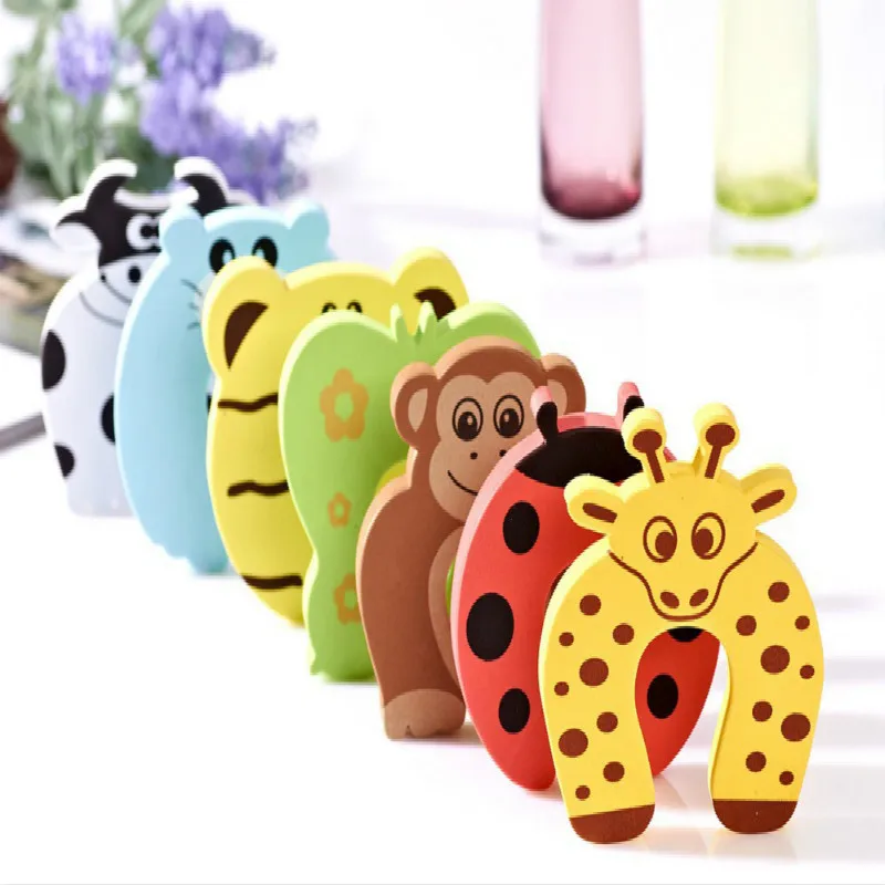 5pcs/Lot Child Kids Baby Animal Cartoon Door Jammers Stop Stopper Holder Lock Safety Guard Finger Protect