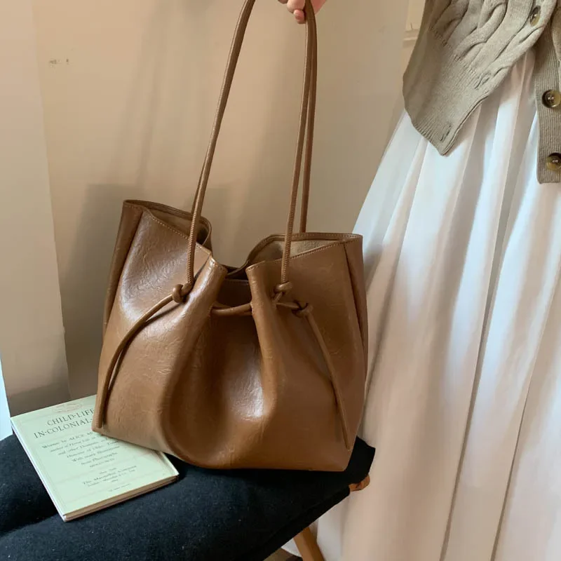 حقيبة يد نسائية جديدة ذات سعة كبيرة حقيبة كتف بسيطة للتنقل الراقية #3