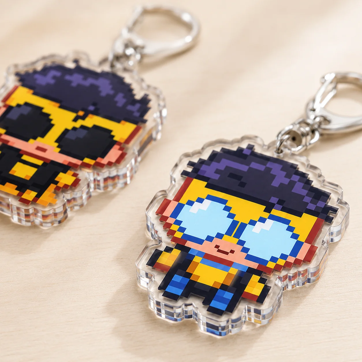 Adult Animated Superhero Pixel Chibi Keychains for Women Accessories Bag Omni Man Key Chain Keyrings Jewelry Fans Friends Gifts