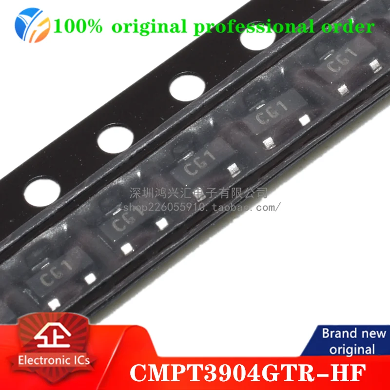 100% original CMPT3904GTR code CG1 Trans GP BJT NPN 40V 0.2A 350mW 3-Pin SOT-23 T/R