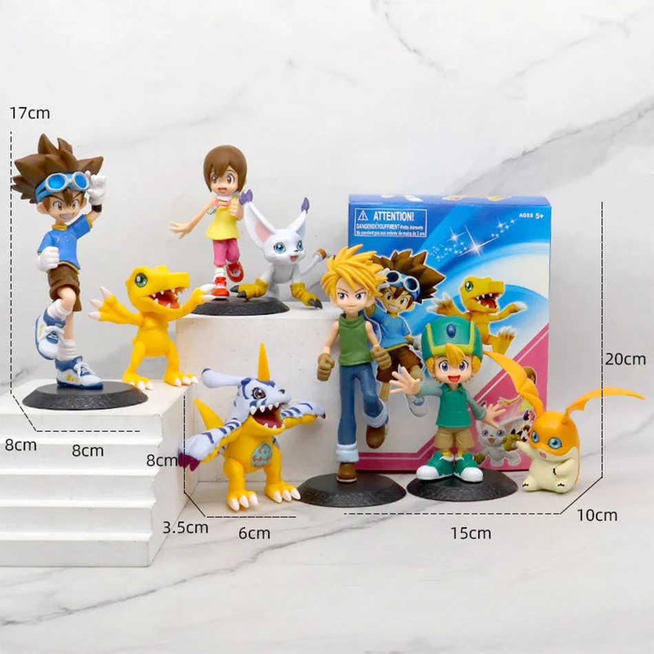 Anime Digimon Adventure Figure Yagami Taichishida Yamato Yagami Hikari Takaishi TakeruAction Model PVC Decorations Toys Gifts