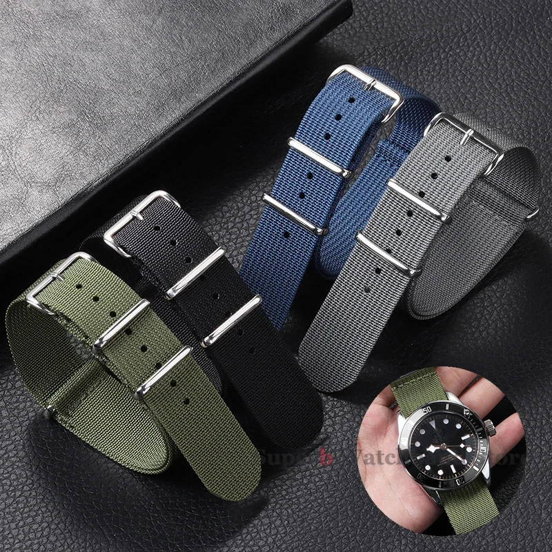 20 мм 22 мм, высококачественный новый ребристый нейлоновый ремешок для часов, нейлоновый ремешок для часов в стиле милитари, повседневный ремешок для часов, замена спортивного ремешка