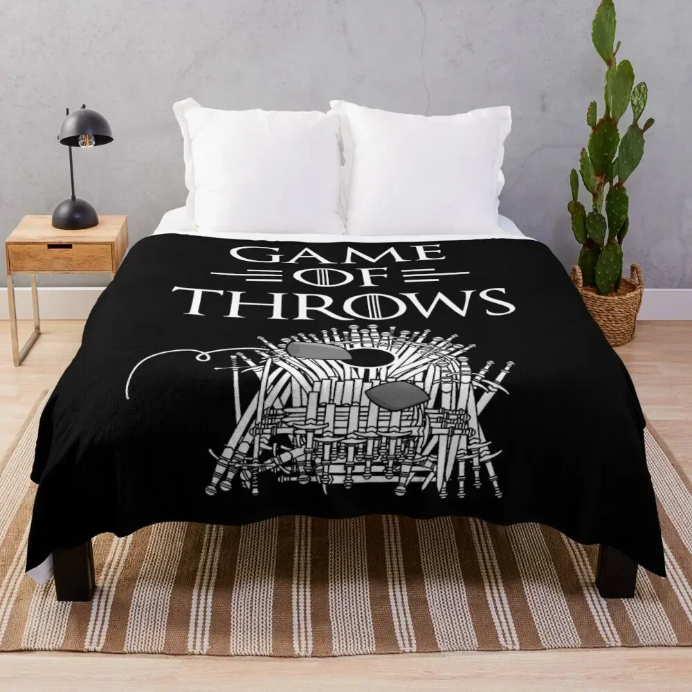 

Game Of Throws Funny Cornhole Bean Bag Toss Lawn Game Design Throw Blanket Thin Soft Blanket for Summer Night Sleeping