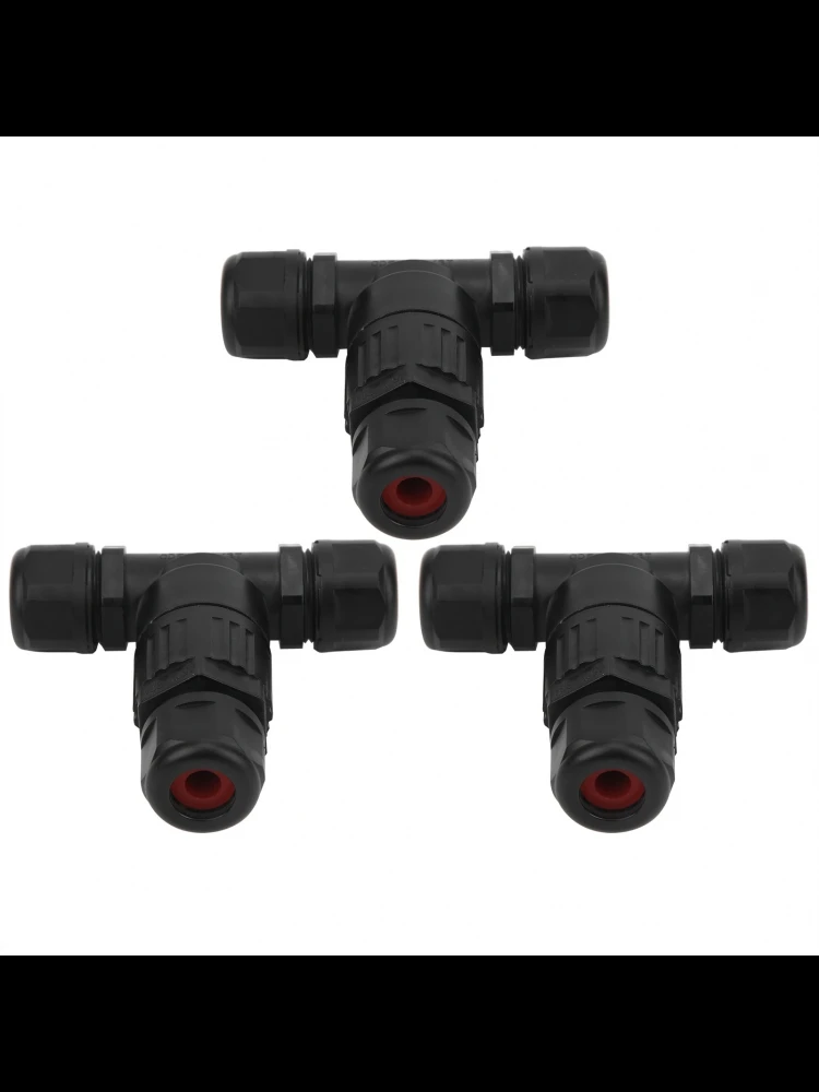 3 stuks drieweg IP68 waterdichte connector elektrische kabel T-vorm buiten industriële accessoires drie-pins connector - afbeelding 2