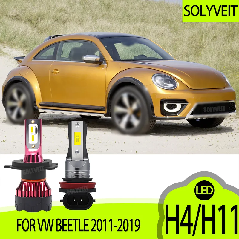 

2/4pcs High Bright LED Headlight Foglamp H4/H11 Conversion Kit 6000K White FOR VW Beetle 2011-2014 2015 2016 2017 2018 2019