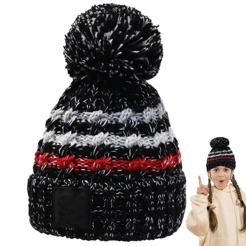 Warm Knitted Beanie Soft Fashionable Beanies With Fluffy Pom Comfortable Beanie Hat For Women Men Teenagers Almost Any Size Of