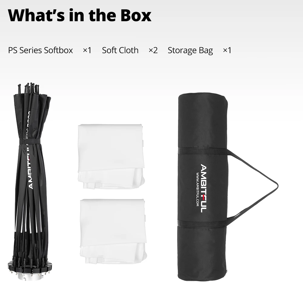 Ambitful PS60 60cm PS90 90cm PS120cm تحديث 120cm الإفراج السريع عن قاعدة Bowens Elinchrom مربع ناعم عميق مقوي الشبكة