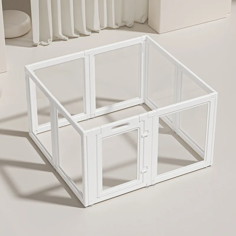dog fence Easy Assemble Dog Pen Cage Black Indoor Acrylic Dog Playpen Plastic Puppy Play Pen Clear Dog Cat Rabbit Ferret Fence