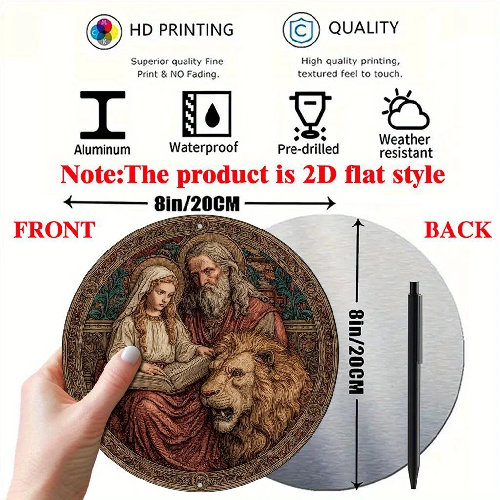 Vintage Religious Jesus‑Theme Aluminum Metal Sign, Waterproof Durable Wall Art for Kitchen Cafe Home Office Garden