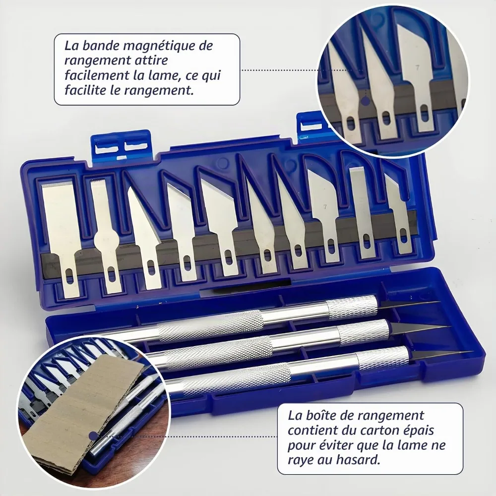 13pcs Aluminum Alloy Carving Knife Set Paper Cutting Craft Model Making Engraving Tool Kit