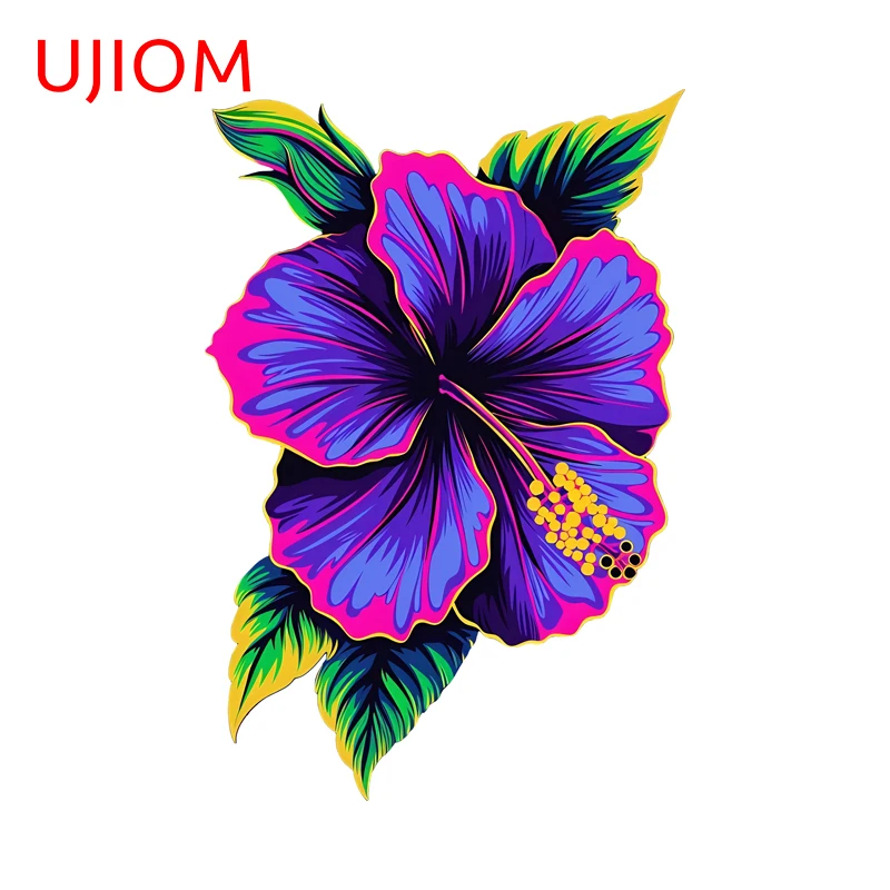 UJIOM Neon Flowers Cool Colorful Wall Sticker Artistic Graffiti DIY Vestibule Wardrobe Waterproof Decal Suitable for Laptop