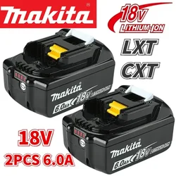 Makita 18V 6000mAh Lithium ion Rechargeable Battery 18v drill Replacement Batteries BL1860 BL1830 BL1850 With DC18RC 3A Charger