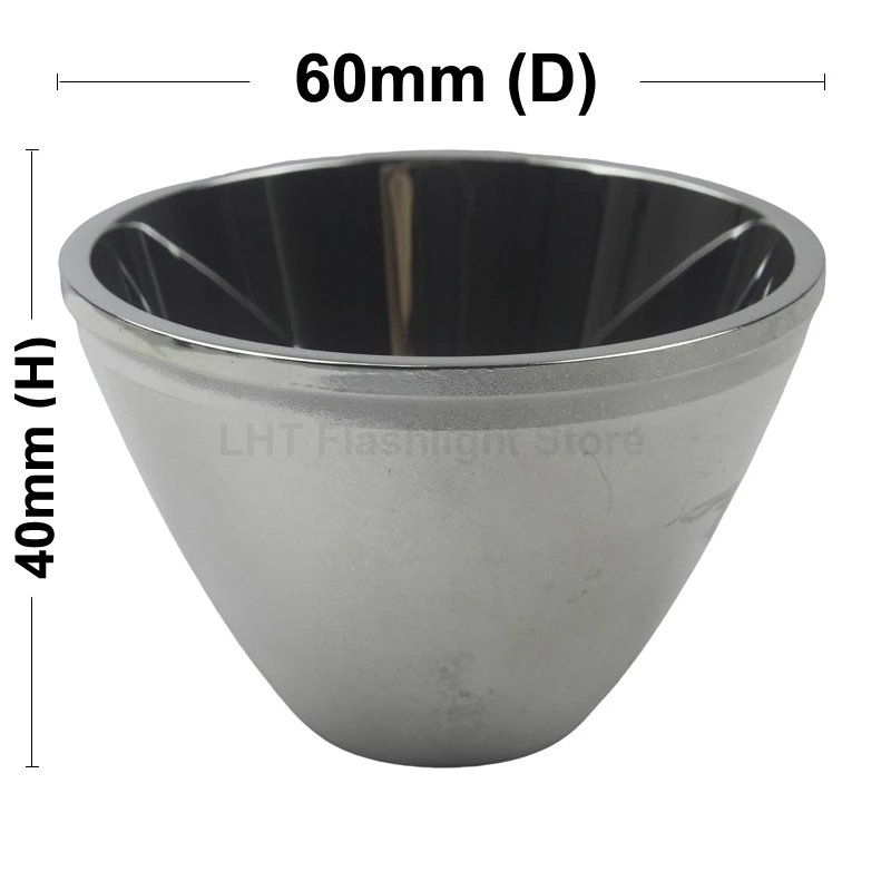 60mm (D) x 40mm (H) Aluminum Reflector for 5050 LED Lamp Cup