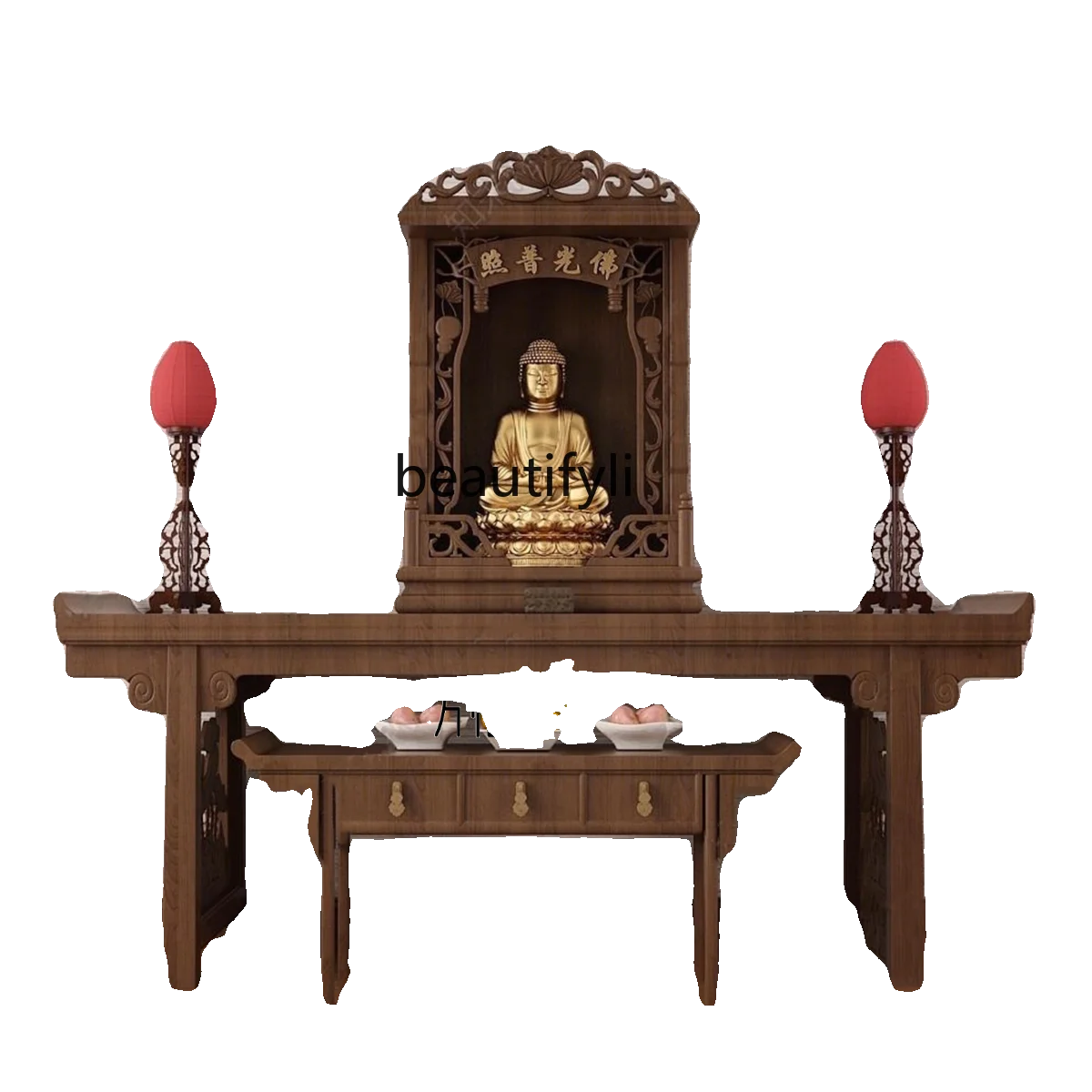 New Chinese Style Solid Wood Altar Altar Buddha Table Worship Table Home Modern Style a Long Narrow Table