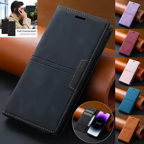 Wallet Fantastic Suction Card Slot Magnetic Flip Leather Case For iPhone 16 Pro Max 15 14 13 12 11 X XR XS SE4 SE3 SE2 8 7 Plus