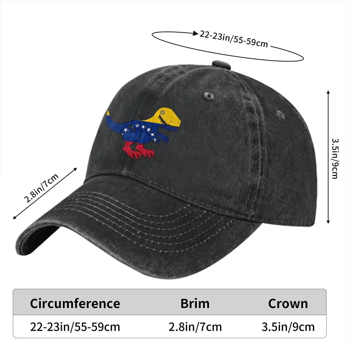 T-Rex Cute Dinosaur Baseball Cap Men Hats Women Visor Protection Snapback Venezuela Flag Caps