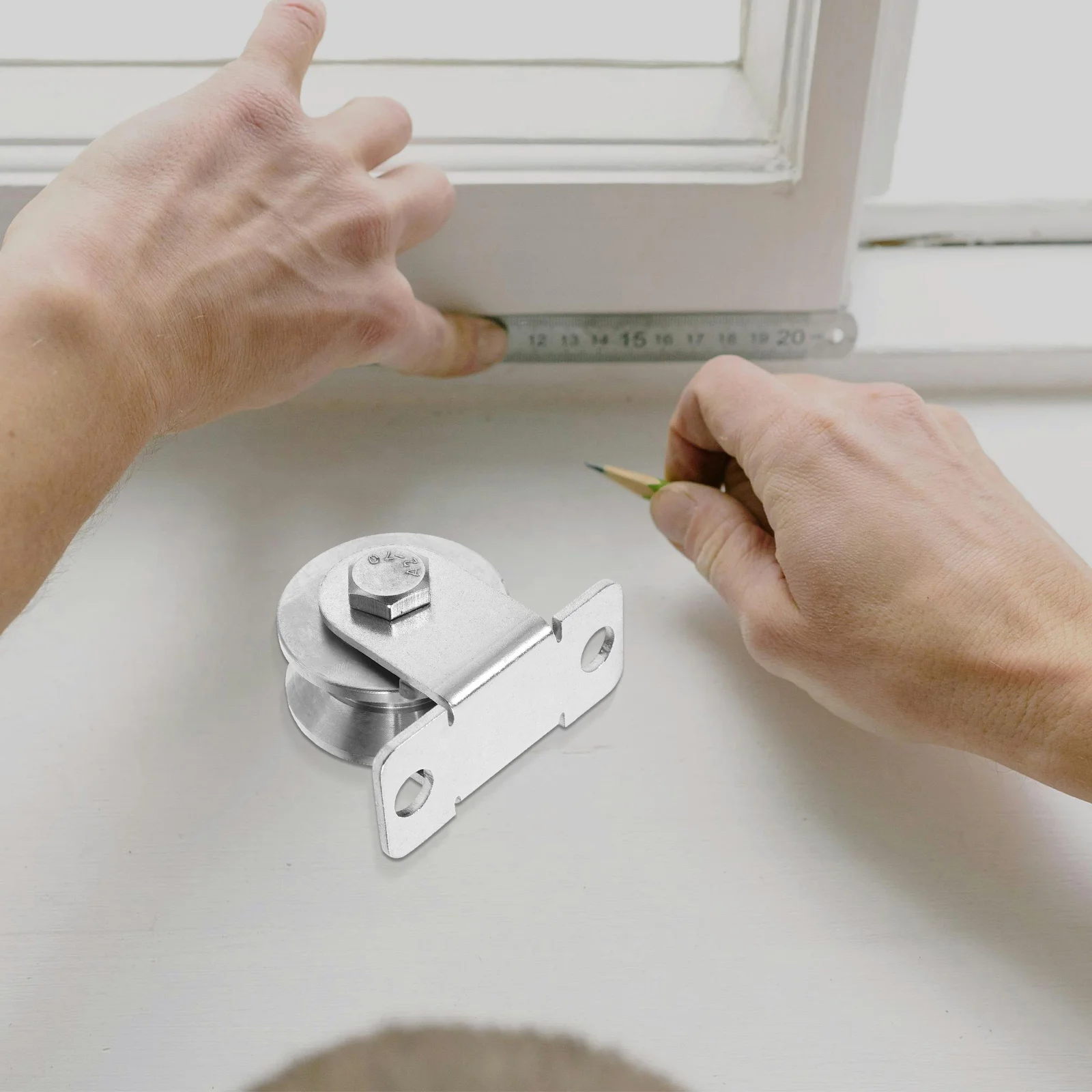 

2Pcs Cable Pulley Wheel Stainless Steel V-Groove Pulley for Sliding Doors Heavy Duty Wall Mount Rope Guide Roller