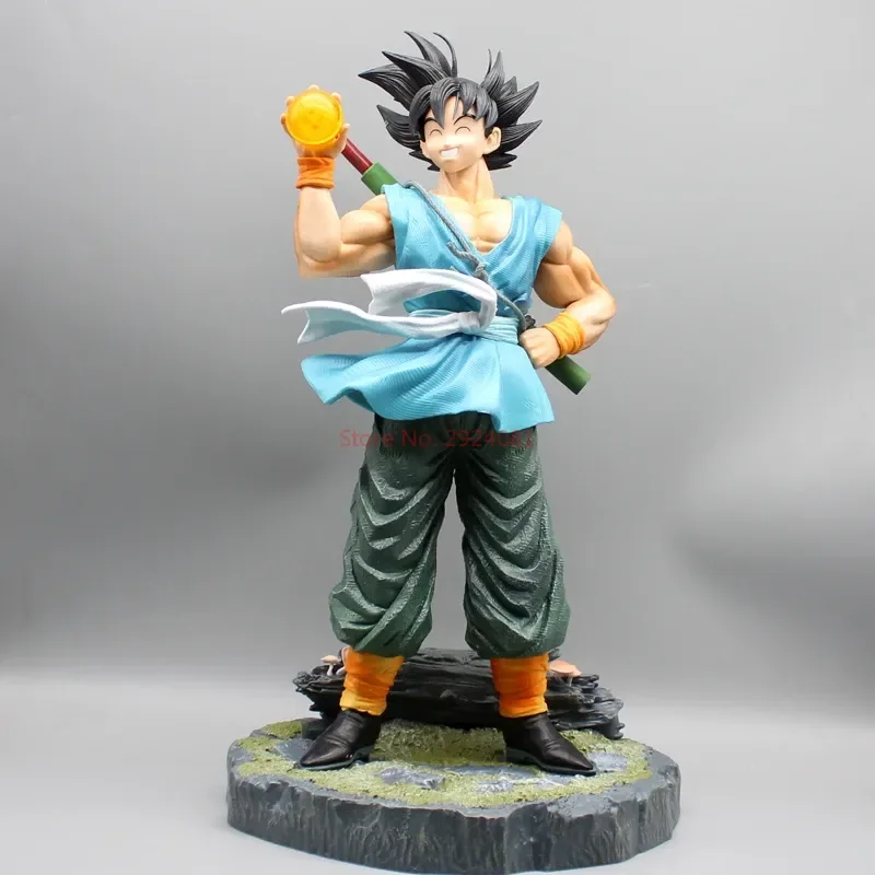 

Anime Dbz Son Goku Statue Figure With 4star Crystal Balls Dragon Ball Figures Goku Happy Figurine Cartoon Pvc Collectibles Toys