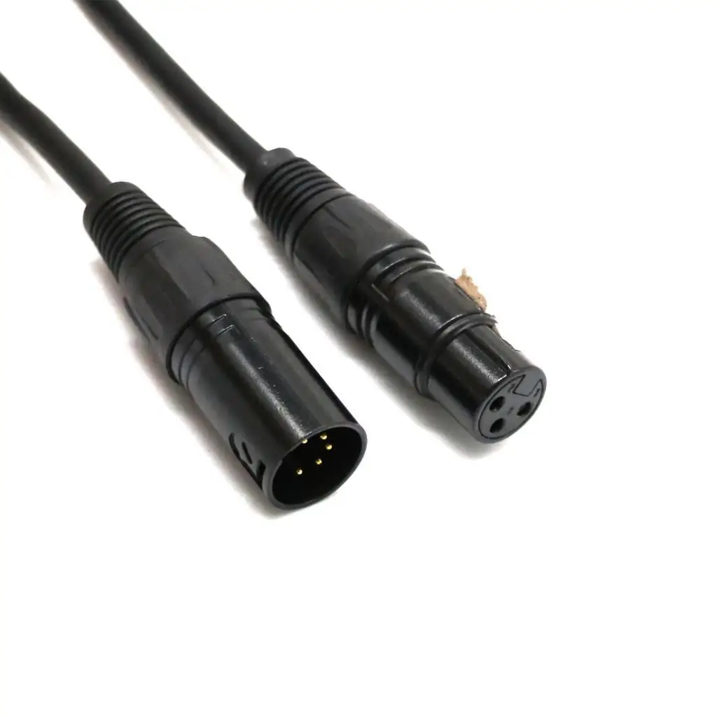 6-10pack 5-Pin Male to 3-Pin Female XLR Turnaround DMX Adapter Cable