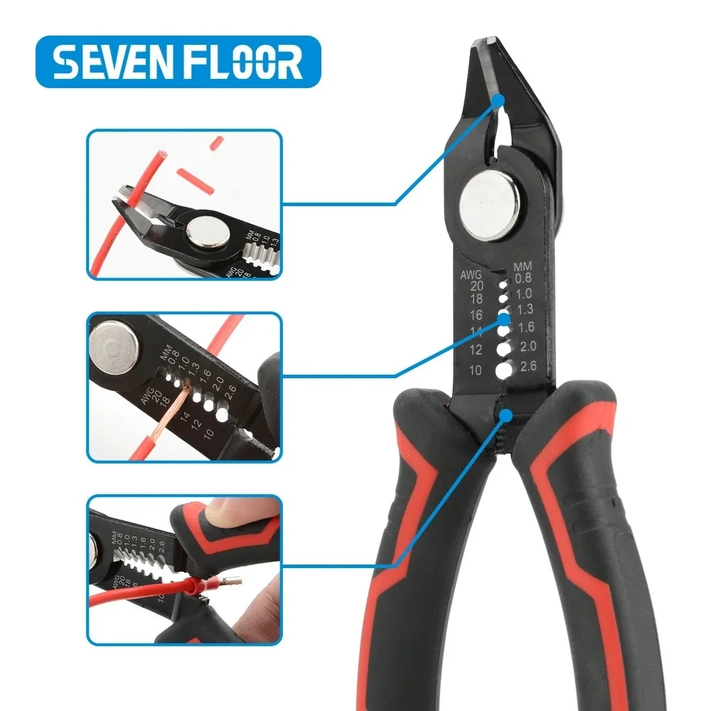 Professional Wire Stripper Pliers Heavy Duty Alloy Wire Cutters Automatic Stripping Cutters Multifunctional Electrician Pliers