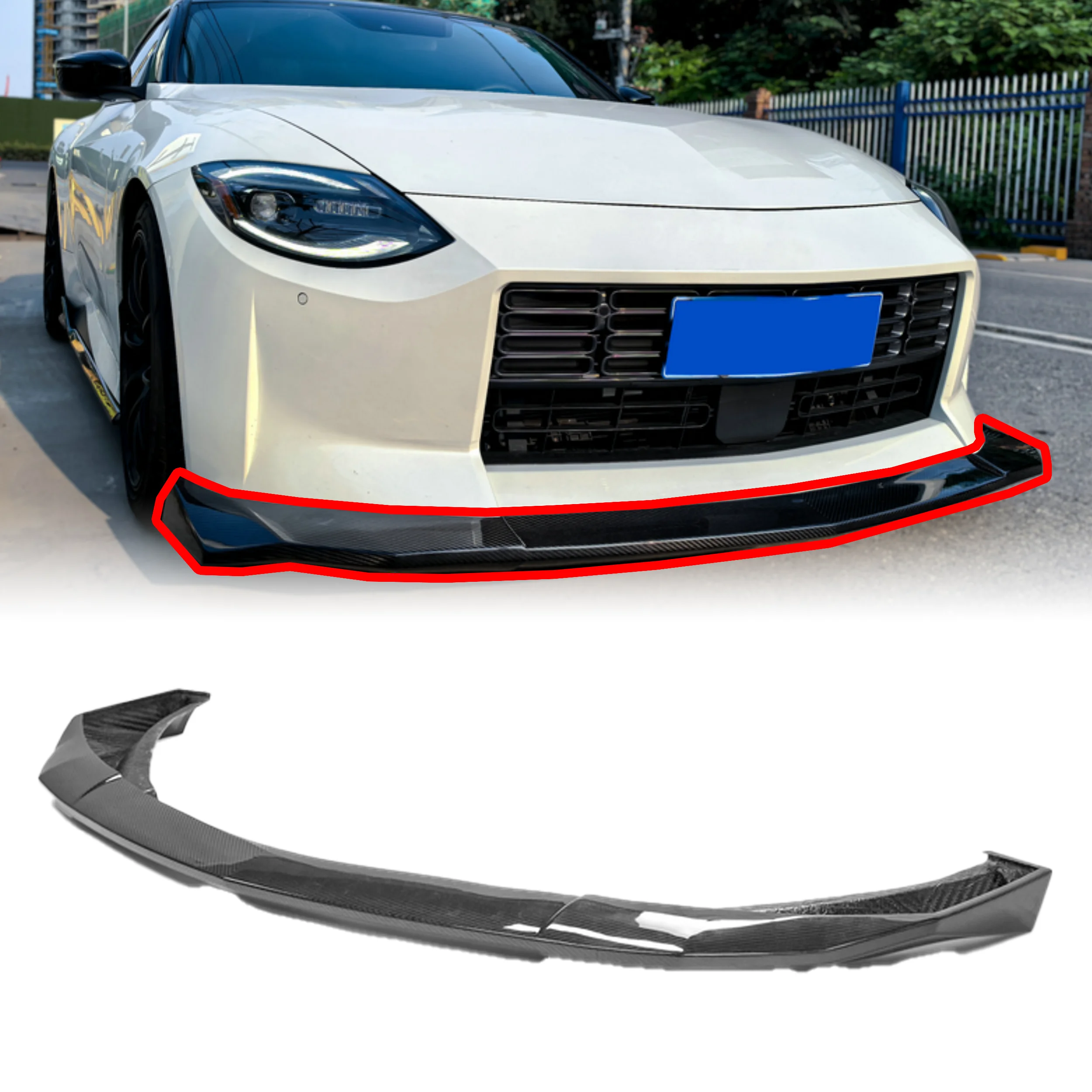 

2022 Nissan RZ34 Fairlady Z Night EPA v Type True Dry Carbon Front Lip Bumper Protected Exterior Accessories