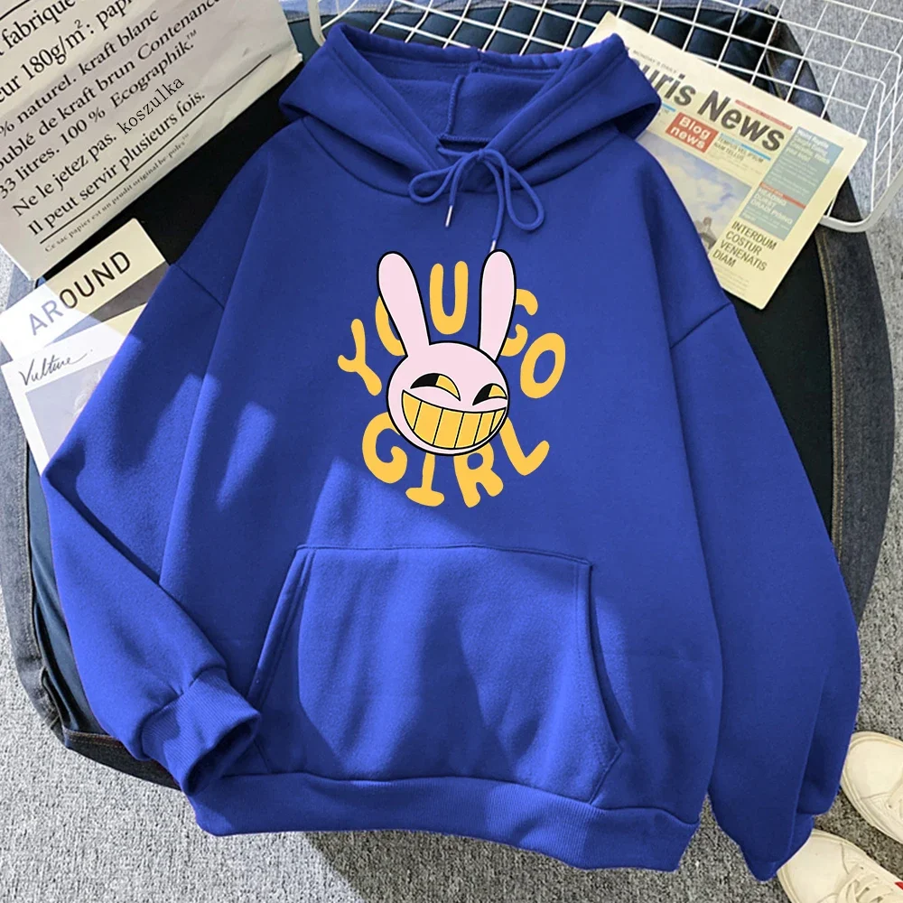 YOU GO GIRL Digital Circus Jax Hoodie, modischer Damen-Hoodie im Harajuku-Stil, lustiger, süßer Hasen-Hoodie, Unisex-Cartoon-Vintage-Pullover-Sweatshirt – Detail 8