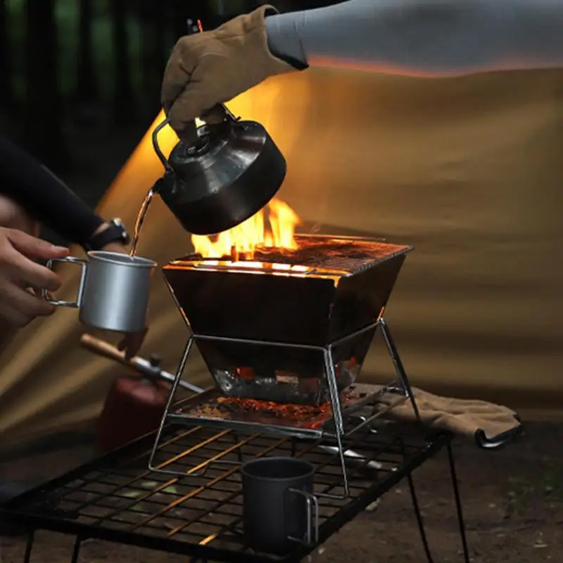 Camp Stove Wood Mini Wood Stove For Picnic Wood Burning Stove Practical And Stable BBQ Grill Wood Burner For Barbecue