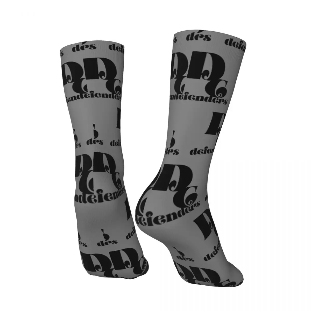 Retro Black Men's compression Socks Unisex Defenders Street Style Seamless Printed Novelty Crew Sock