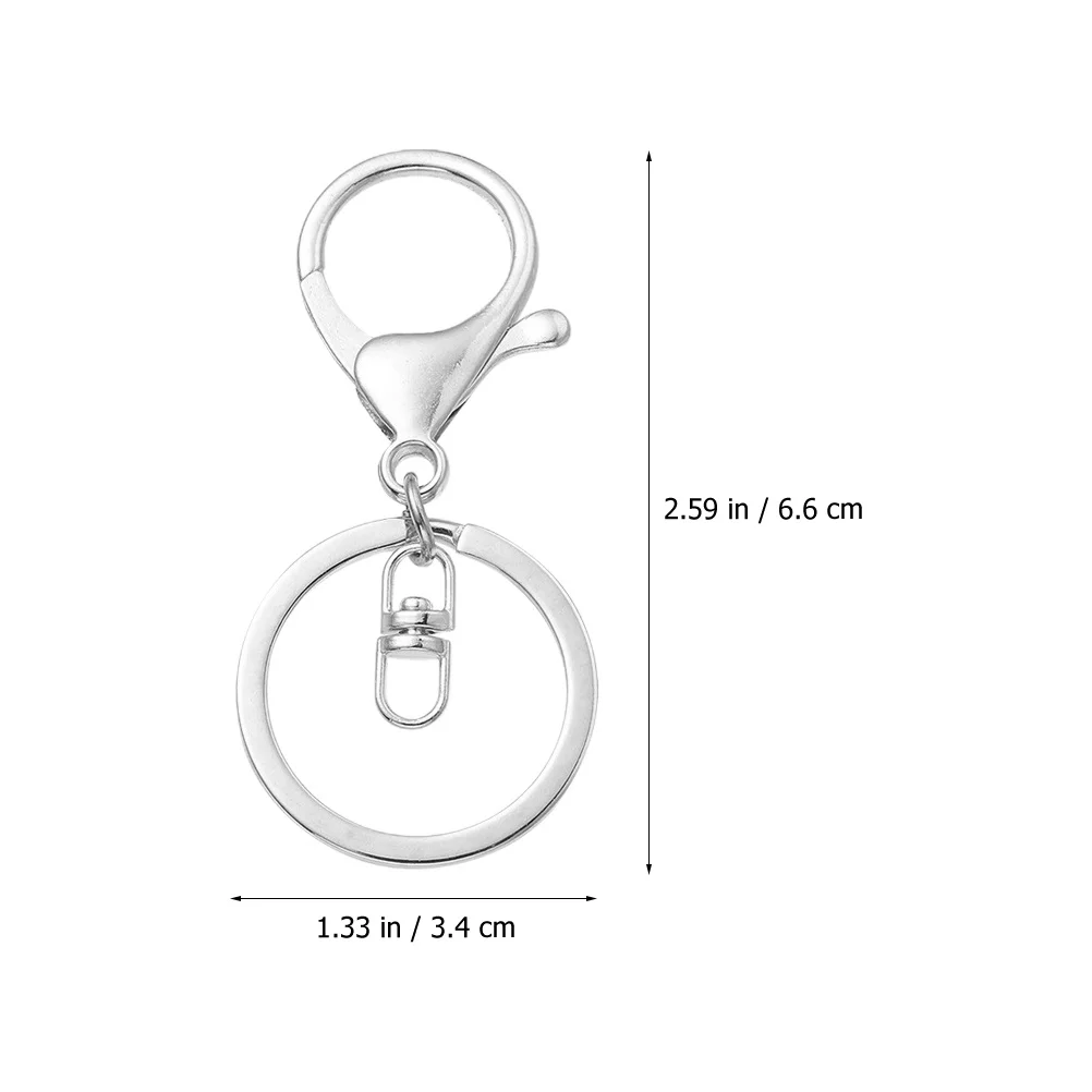 10Pcs Keychain Making Supplies Metal Key Chain Clips Hooks for Craft DIY Projects Secure Key Storage Lightweight Sturdy Design