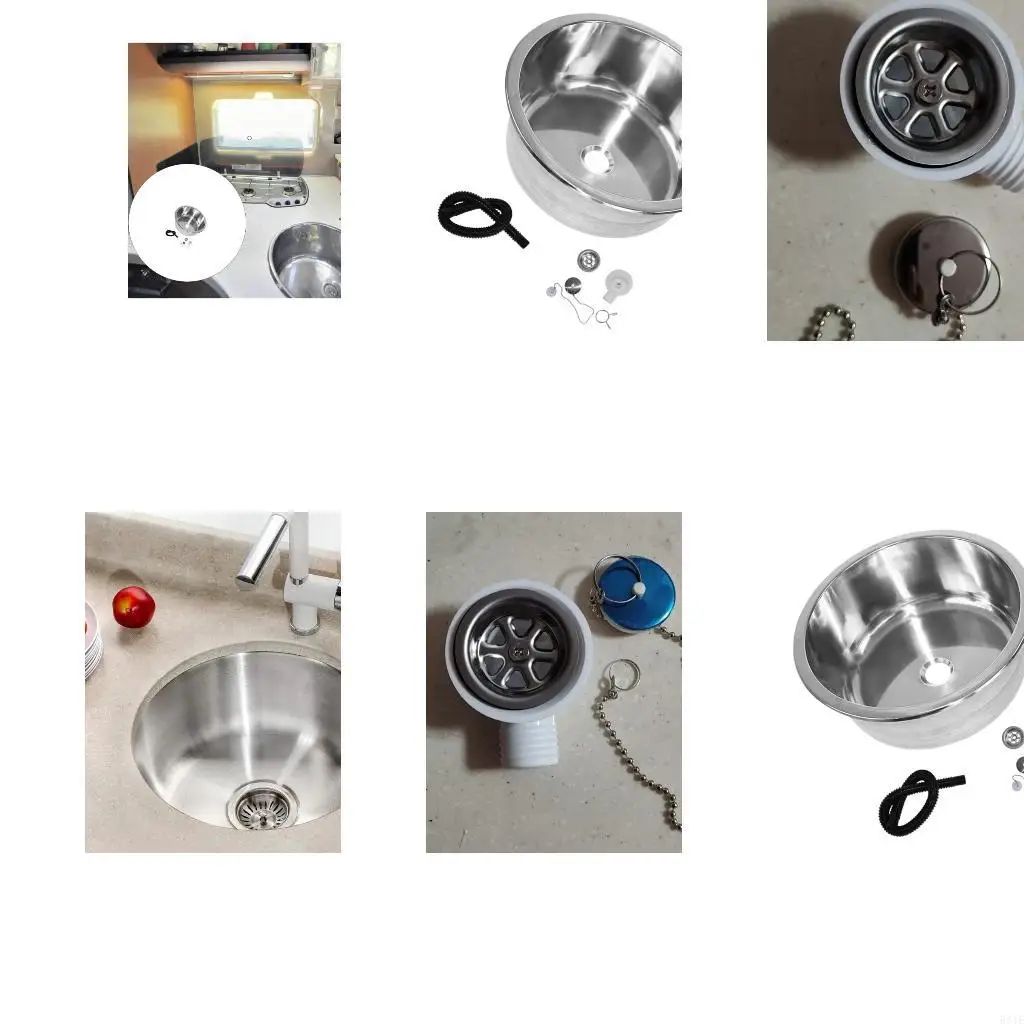 

581E Single Bowl Dish Washing Sink Stainless Steels Round Sinks Dishwashing Pool