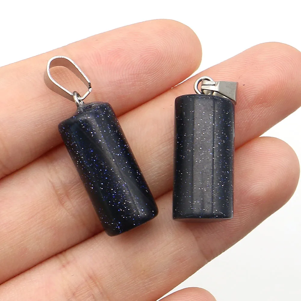 

Cylindrical Single-hole Pendants of Natural Stone Crystal Tiger's Eye and Agate 10x24mm DIY Accessories Gifts for Necklaces