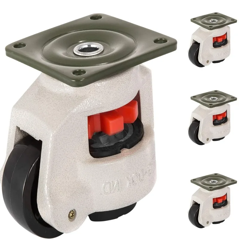 

Leveling Casters Set of 4, 2.5" - Self Leveling Casters Heavy Duty, 3300 Lbs Per Set - Machine Casters Plate, 360 Degre