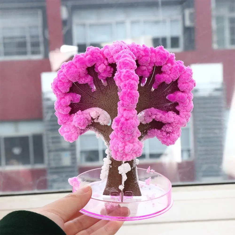 Artificial Trees Decorative Science Toys Magic Growing Tree Japan Desktop Cherry Blossom Sakura Crystal Trees Magically Paper