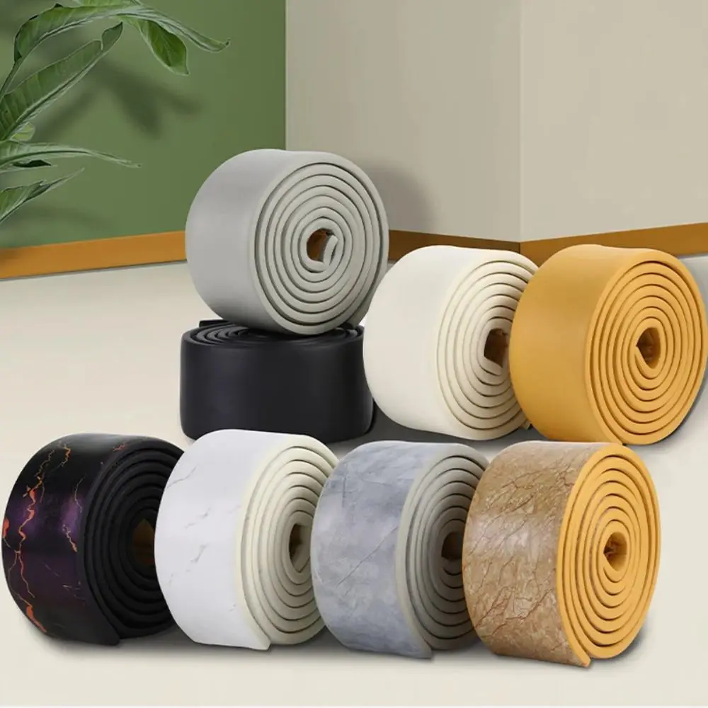 2M/Roll DIY Thickened Skirting Line Anti-collision Self Adhesive Wall Sticker Soft 3D Decoration Strips Bedroom