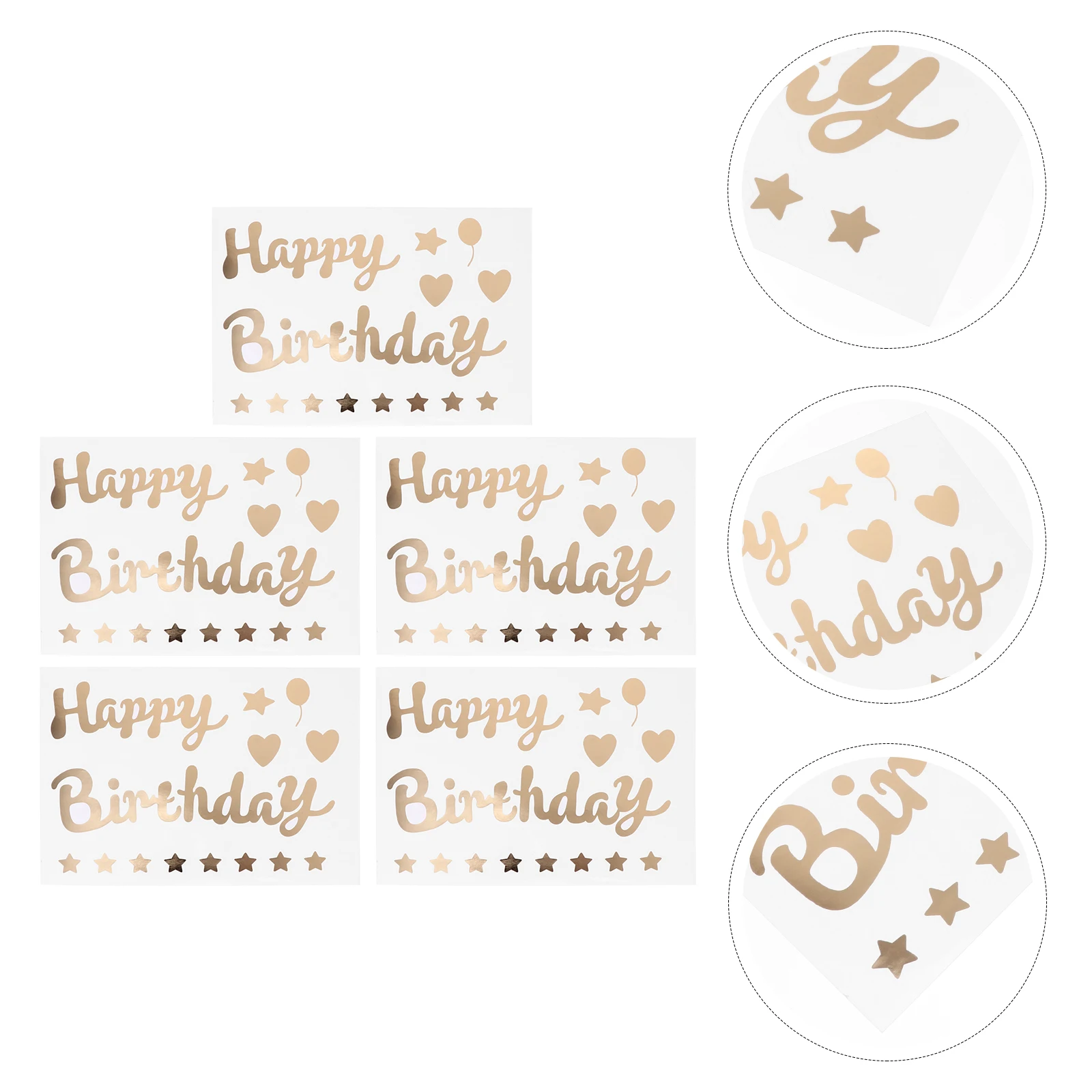 

5pcs Decorative Balloon Stickers Birthday Party Supplies Wall Decals Reusable Adhesive Stickers For Room Garden Decoration Party