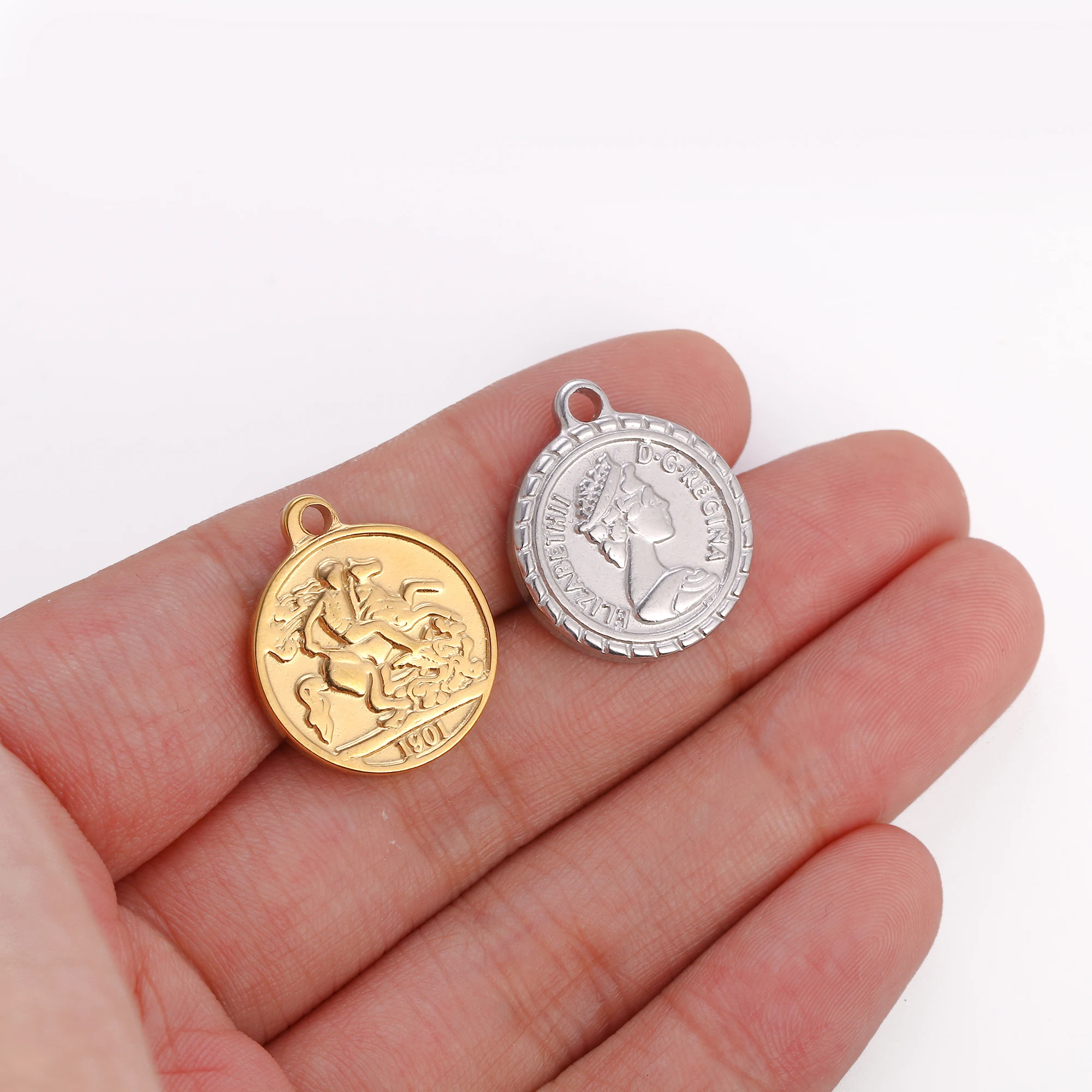 3Pcs/Lot Heart/Tree of life/Eyes/Virgin Mary Charms For Jewelry Making Stainless Steel Pendants DIY Religious Necklaces Bracelet - Image 5