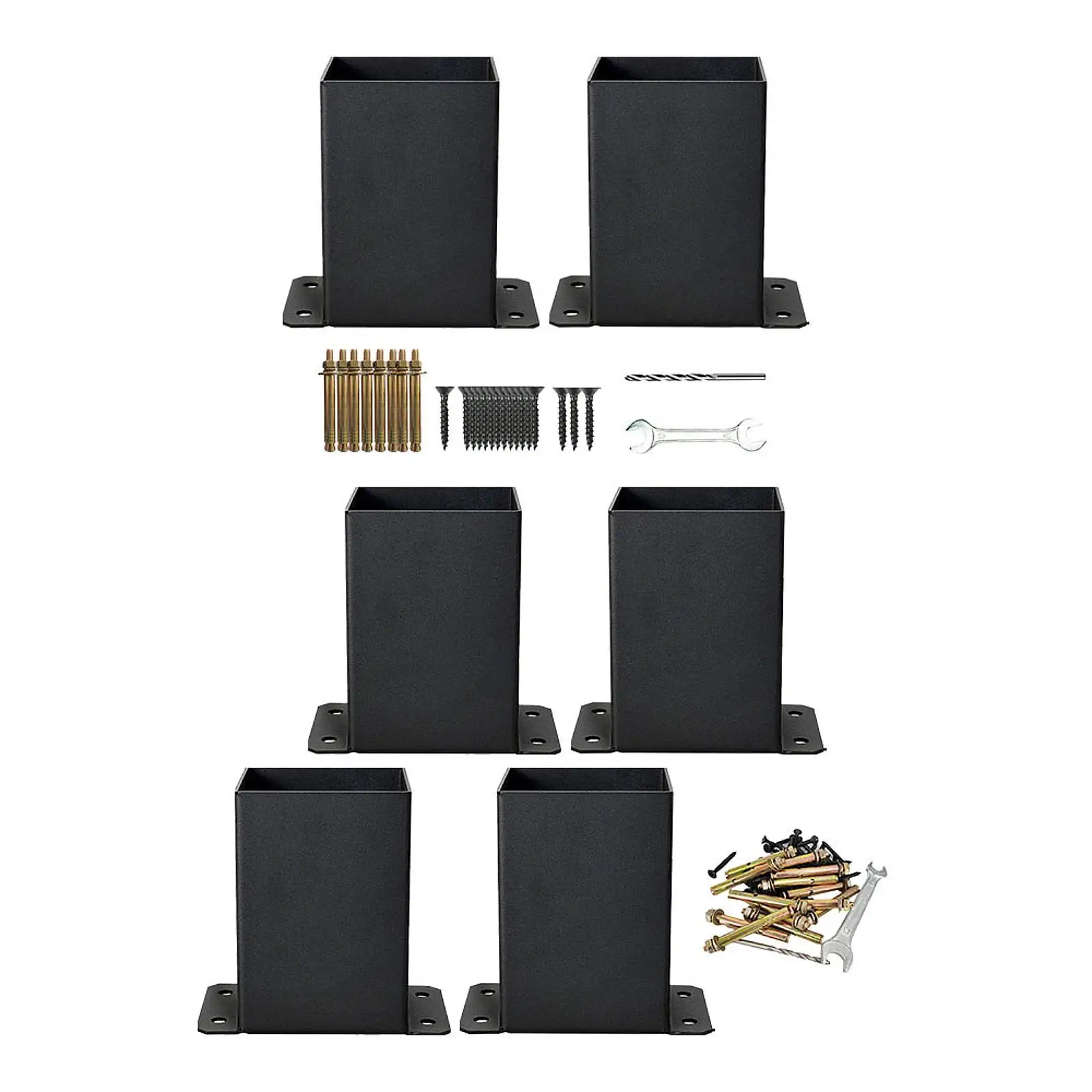 Kit de suporte de poste de base de poste Suporte de metal acessório resistente com hardware para poste