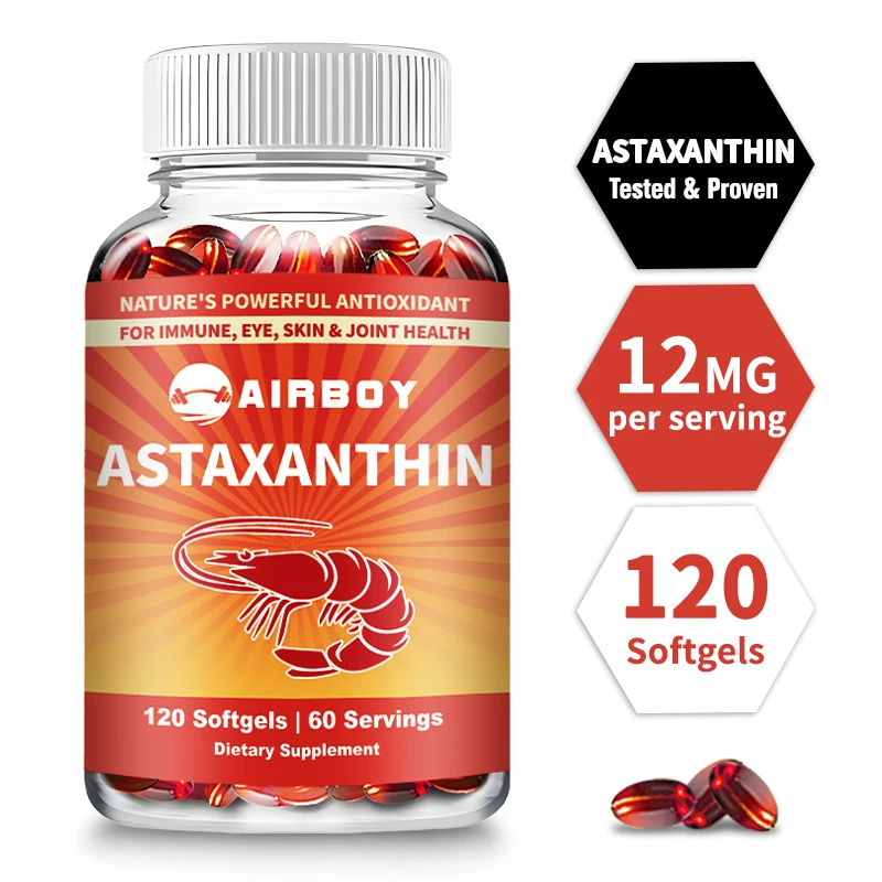 

Astaxanthin Capsule - Promotes Cardiovascular Health & Accelerates Metabolism, Supporting Eye, Joint & Skin Health