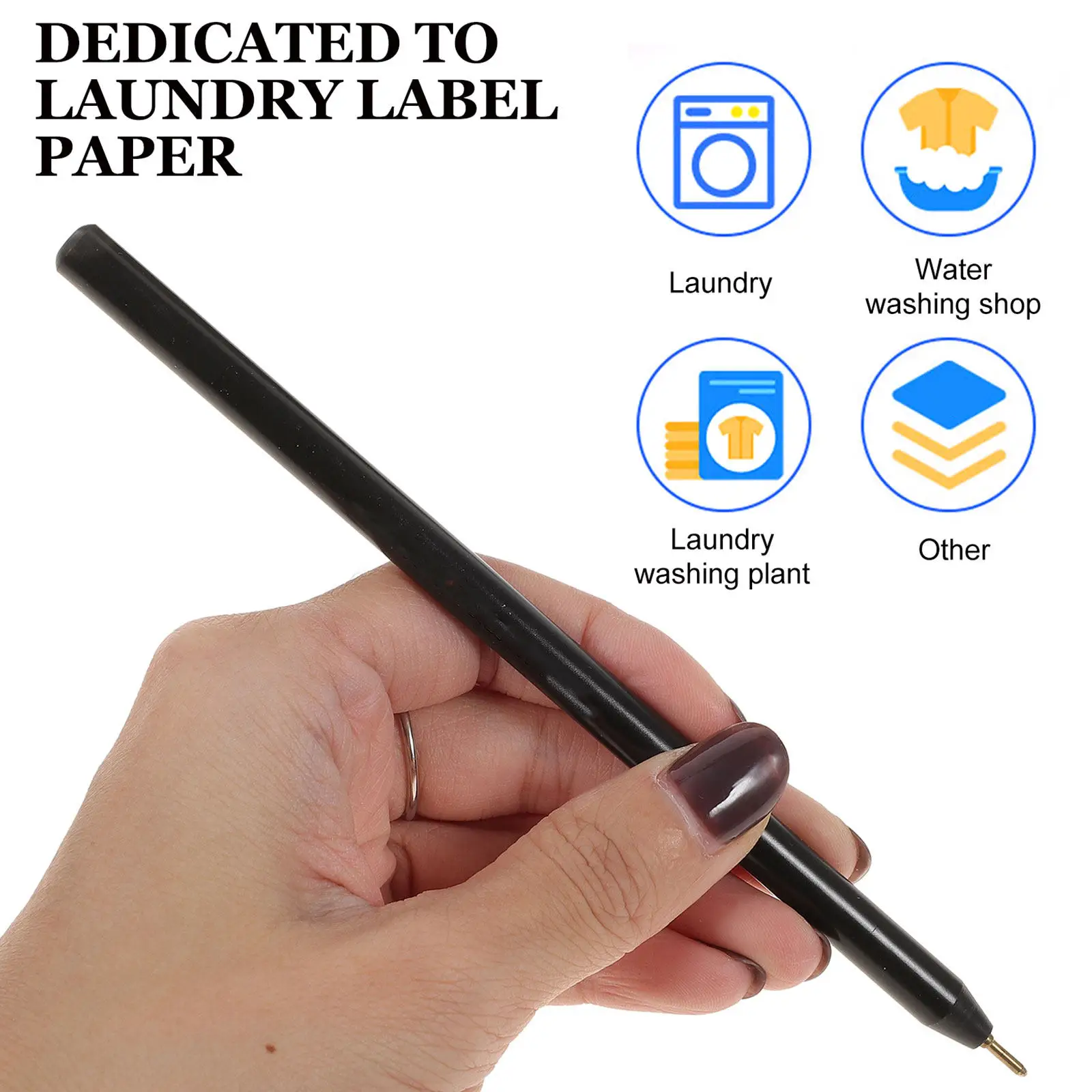 5Pcs Clothing Label Markers Permanent Laundry Pen for Fabric Wash Resistant Fade Proof Easy Grip Fine Tip Home Dryer Use
