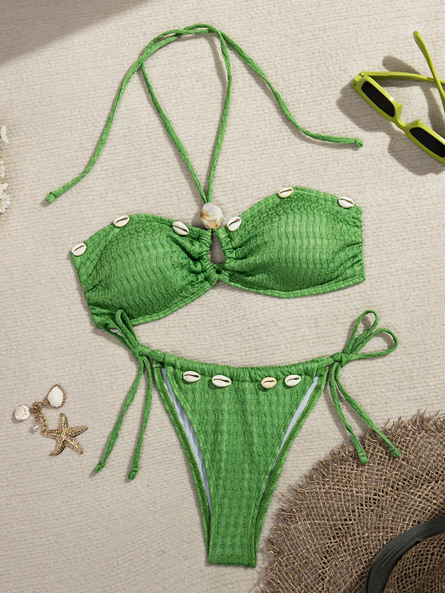 

Сексуальный купальник женский пуш-ап купальники 2026 бикини Mirco Biquini бразильский комплект бикини с лямкой на шее купальные костюмы пляжная женская одежда