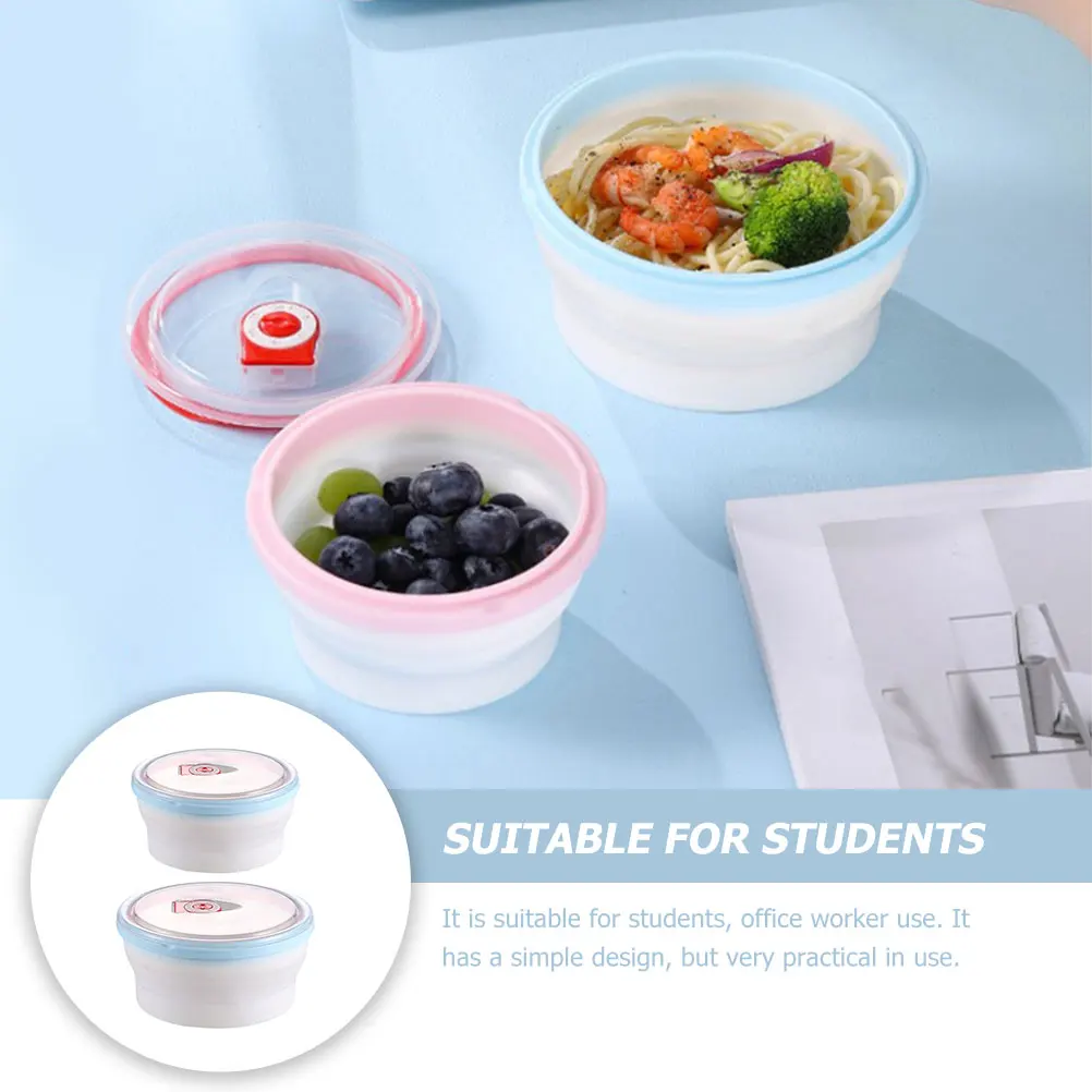 

2pcs Silicone Lunch Box Bento Case Food Container Leak-Proof Portable Household Multi-Function Storage Box for Office Home