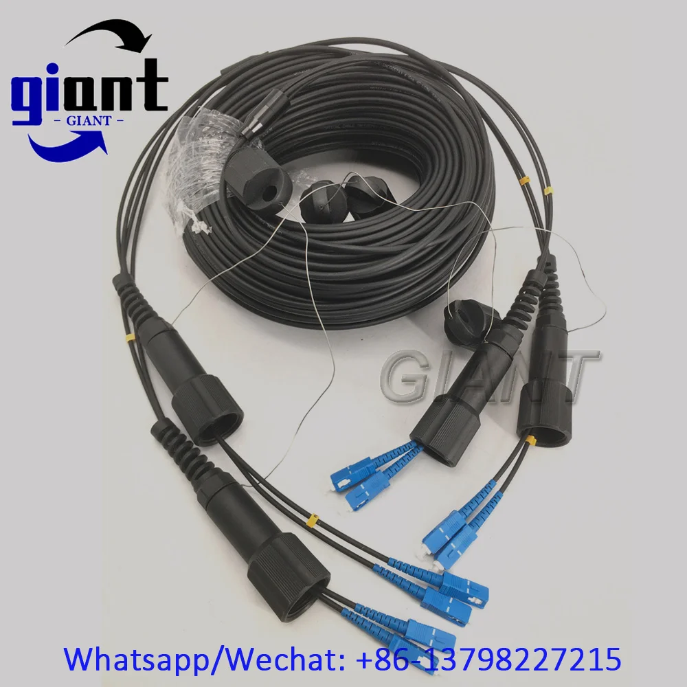 4cores 100M Armored Patch Cord,4 Core PDSC SM G657A1,100M,Dia4.5mm,TPU/LSZH,PDSC/UPC-PDSC/UPC 4C Fiber Armored Fiber Patch Cord