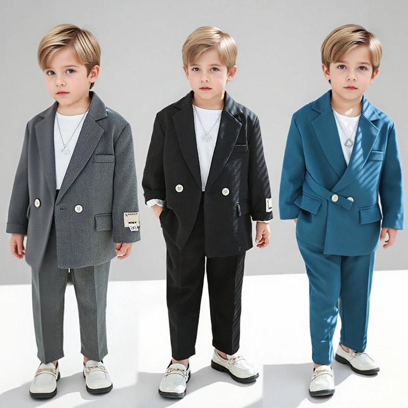 

Свадебный костюм для мальчиков, модный дизайн, красивый комплект школьной детской одежды, повседневные пиджаки, брюки, костюмы из 2 предметов для выступлений