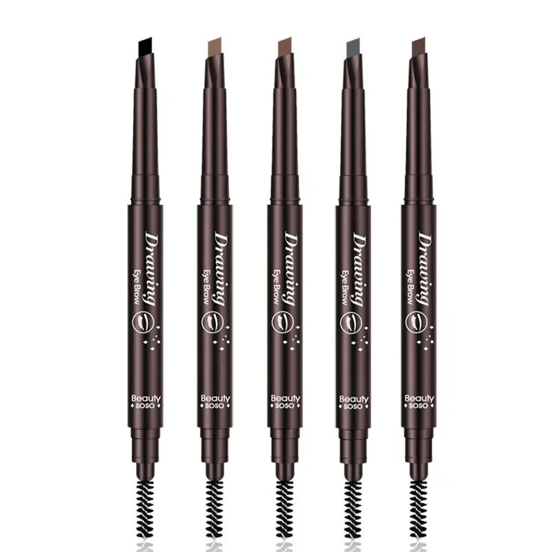 Double Ended ดินสอเขียนคิ้วกันน้ำ Long Lasting Eyebrow Enhancers Eye แต่งหน้าเครื่องสำอางเครื่องมือแปรง Brow Extension ดินสอ