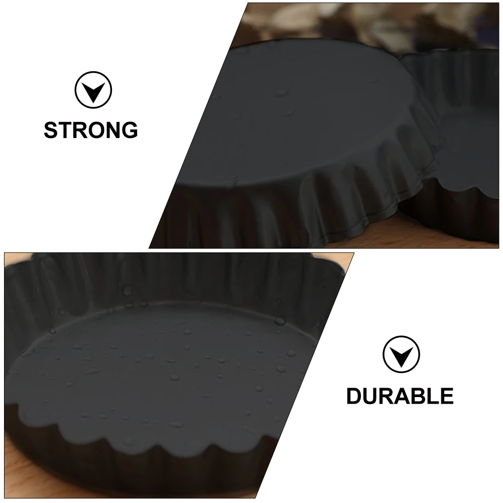 

4pcs Non-stick Egg Tart Carbon Steel Trays Home Kitchen Coated Surface Heat Resistant Transfer Shorter Baking Time