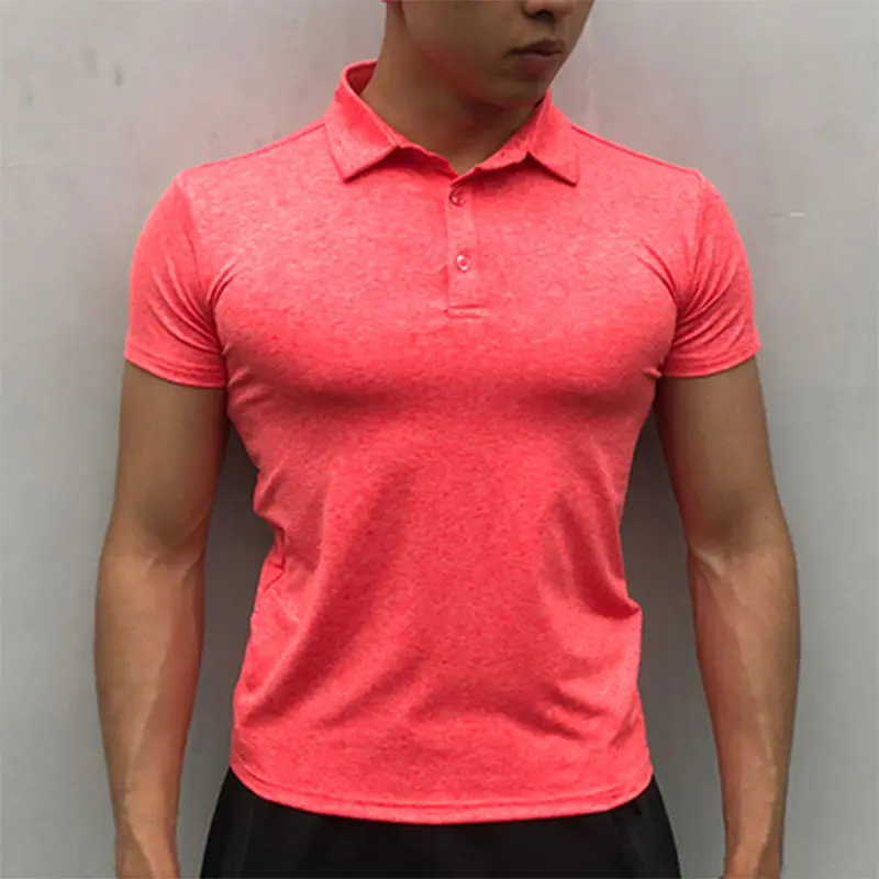 Summer Lapel Polo Shirt Short-sleeved Men's Quick-drying Elastic Tights T-shirt