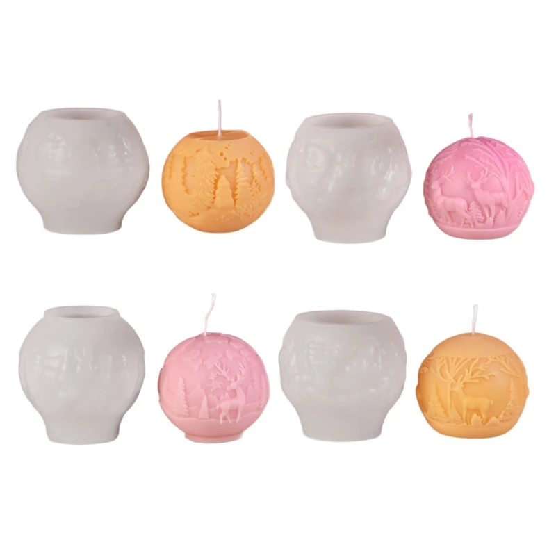 4Pcs Christmas Molds for Candle Soap Christmas Present, Home Decorations Gypsum Ornaments Dropship
